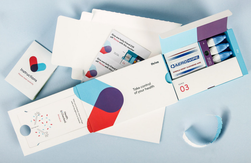 Thriva - Home Blood Test Kit — Packaging that talks you through the testing process - simplifying it and adding fun at the same time.