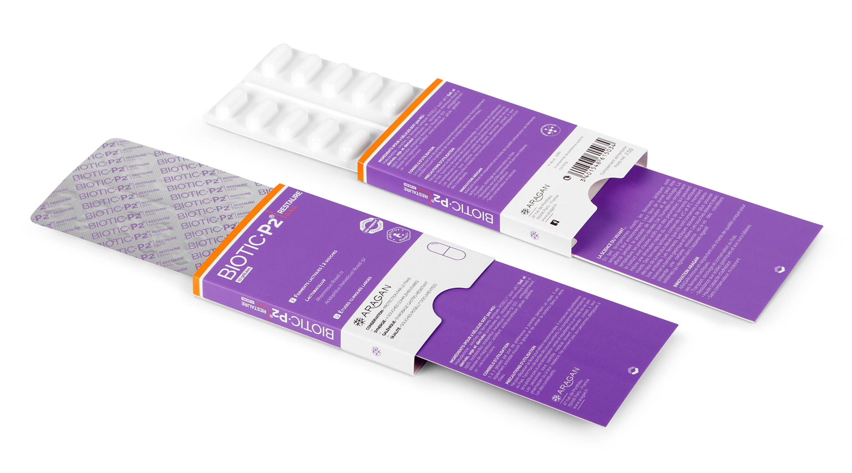 Aragan Biotic Supplement Blister Packaging